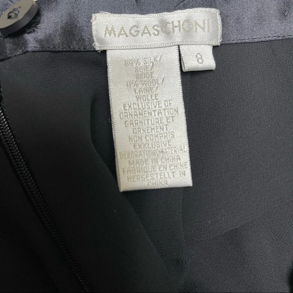 vintage designer Magaschoni silk black mesh tuxedo cigarette pants - Picture 9 of 10